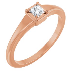 18K Rose Gold 3x3 mm Square Ring Mounting