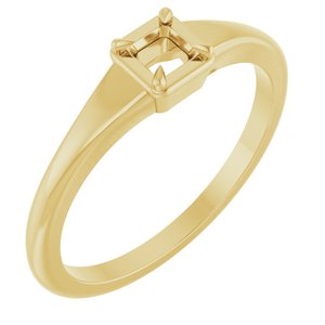 10K Yellow Gold 3x3 mm Square Ring Mounting – image 2