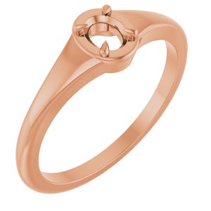 10K Rose Gold 4.5x3.5 mm Oval Ring Mounting – image 2