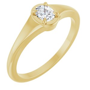 10K Yellow Gold 4.5x3.5 mm Oval Ring Mounting