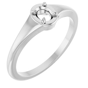18K White Gold 4.5x3.5 mm Oval Ring Mounting – image 2