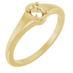 10K Yellow Gold 4.5x3.5 mm Oval Ring Mounting – image 2