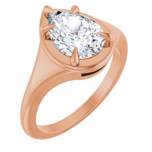 10K Rose Gold 10x7 mm Pear Ring Mounting
