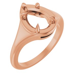 14K Rose Gold 10x7 mm Pear Ring Mounting – image 2