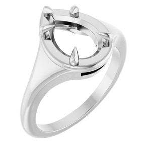 18K White Gold 10x7 mm Pear Ring Mounting – image 2