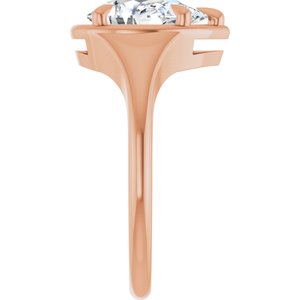 18K Rose Gold 10x7 mm Pear Ring Mounting – image 7