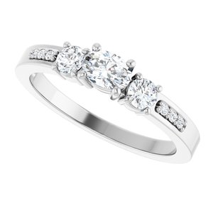 10K White Gold 5x3.5 mm Oval Ring Mounting – image 8