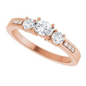 10K Rose Gold 5x3.5 mm Oval Ring Mounting – image 8