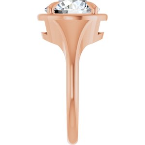 10K Rose Gold 10 mm Round Ring Mounting – image 7