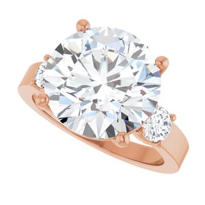 10K Rose Gold 12 mm Round Ring Mounting – image 8