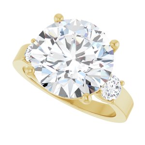 14K Yellow Gold 12 mm Round Ring Mounting – image 8