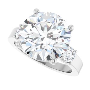 14K White Gold 12 mm Round Ring Mounting – image 8