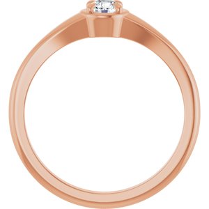 18K Rose Gold 3.75 mm Round Ring Mounting – image 3