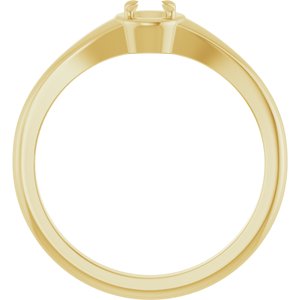 10K Yellow Gold 3.75 mm Round Ring Mounting – image 4