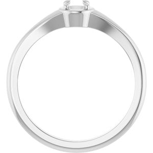 Sterling Silver 3.75 mm Round Ring Mounting – image 4
