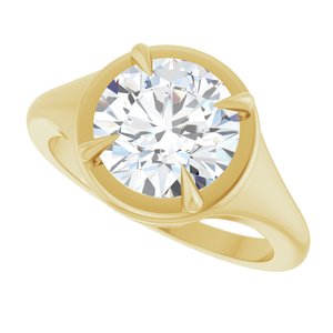 18K Yellow Gold 8.8 mm Round Ring Mounting – image 8
