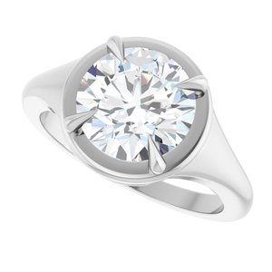 14K White Gold 8.8 mm Round Ring Mounting – image 8
