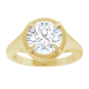 14K Yellow Gold 8.8 mm Round Ring Mounting – image 5