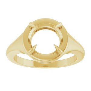 10K Yellow Gold 8.8 mm Round Ring Mounting – image 6