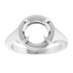 18K White Gold 8.8 mm Round Ring Mounting – image 6