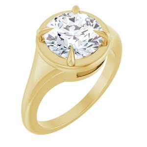 14K Yellow Gold 8.8 mm Round Ring Mounting