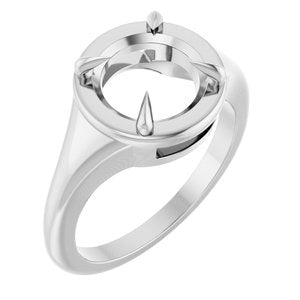 Sterling Silver 8.8 mm Round Ring Mounting – image 2