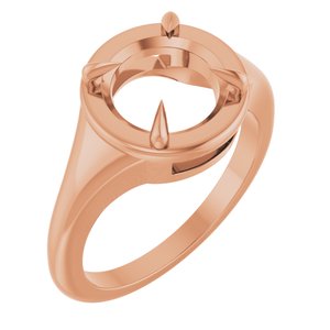 10K Rose Gold 8.8 mm Round Ring Mounting – image 2