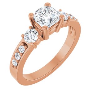 10K Rose Gold 5.5x5.5 mm Cushion Ring Mounting
