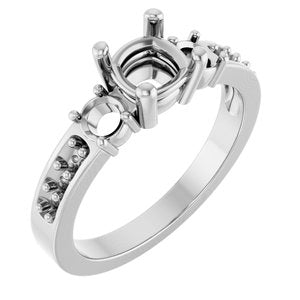 14K White Gold 5.5x5.5 mm Cushion Ring Mounting – image 2