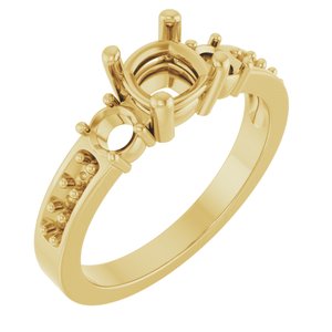 10K Yellow Gold 5.5x5.5 mm Cushion Ring Mounting – image 2