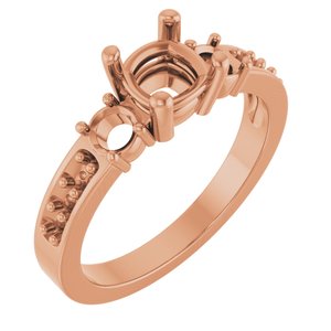 10K Rose Gold 5.5x5.5 mm Cushion Ring Mounting – image 2
