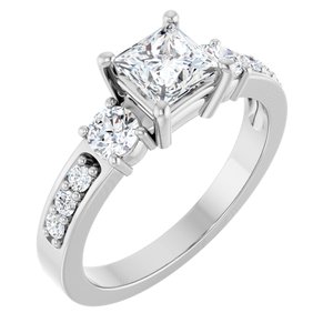 Continuum Sterling Silver 5x5 mm Square Ring Mounting