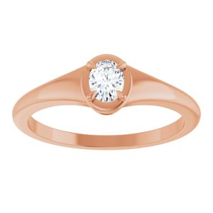 10K Rose Gold 4.5x3.5 mm Oval Ring Mounting – image 5