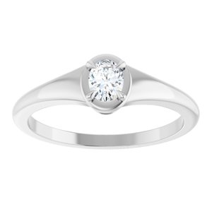14K X1 White Gold 4.5x3.5 mm Oval Ring Mounting – image 5