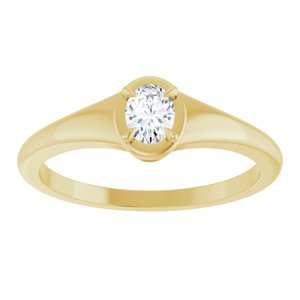14K Yellow Gold 4.5x3.5 mm Oval Ring Mounting – image 5