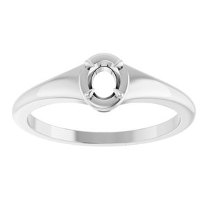 Sterling Silver 4.5x3.5 mm Oval Ring Mounting – image 6