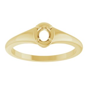 10K Yellow Gold 4.5x3.5 mm Oval Ring Mounting – image 6