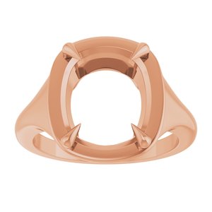 18K Rose Gold 12x10 mm Elongated Cushion Ring Mounting – image 6