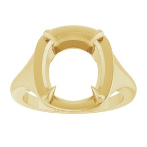 18K Yellow Gold 12x10 mm Elongated Cushion Ring Mounting – image 6