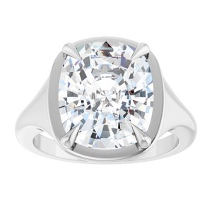 Platinum 12x10 mm Elongated Cushion Ring Mounting – image 5