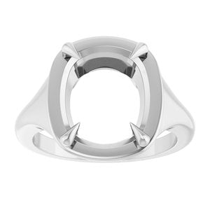 Sterling Silver 12x10 mm Elongated Cushion Ring Mounting – image 6