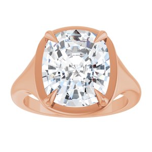 10K Rose Gold 12x10 mm Elongated Cushion Ring Mounting – image 5