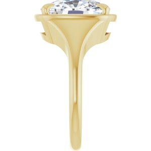 10K Yellow Gold 12x10 mm Elongated Cushion Ring Mounting – image 7