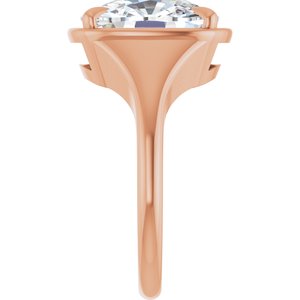 14K Rose Gold 12x10 mm Elongated Cushion Ring Mounting – image 7