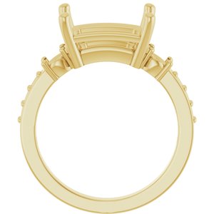 10K Yellow Gold 11x9 mm Emerald Ring Mounting – image 4