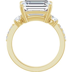10K Yellow Gold 11x9 mm Emerald Ring Mounting – image 3