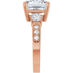 10K Rose Gold 11x9 mm Emerald Ring Mounting – image 7