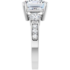 10K White Gold 11x9 mm Emerald Ring Mounting – image 7