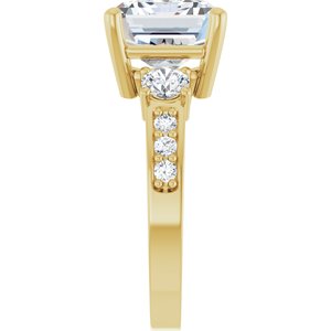 18K Yellow Gold 11x9 mm Emerald Ring Mounting – image 7