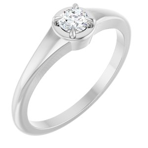 Sterling Silver 3.75 mm Round Ring Mounting
